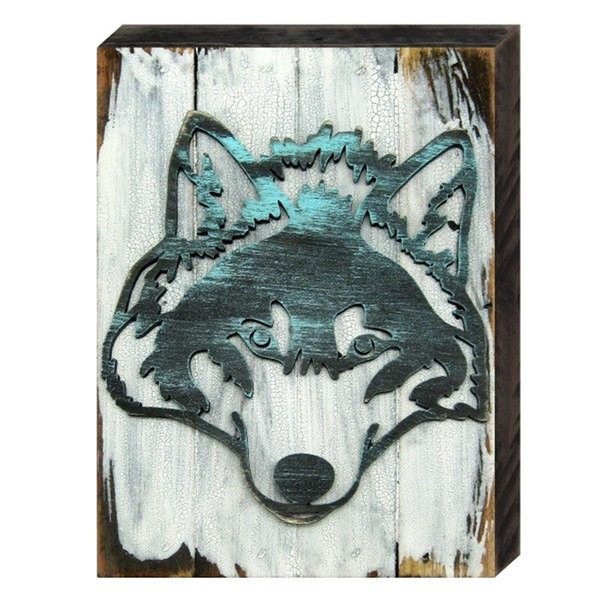Designocracy Wolf Art on Board Wall Decor UV Protective Coat 9822708